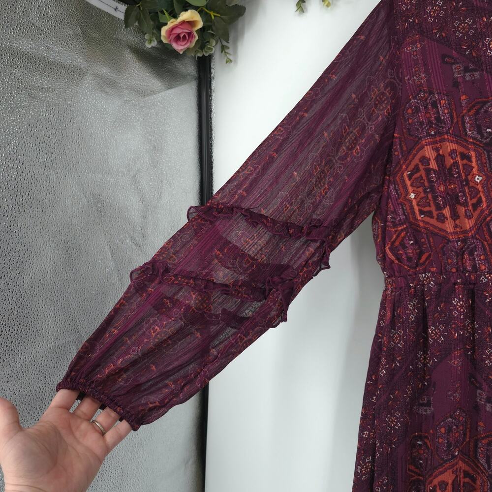 Frye and Co. Royal Plum Boho Long Sleeve Plus Size Dress Size XL NWT - Picture 8 of 14